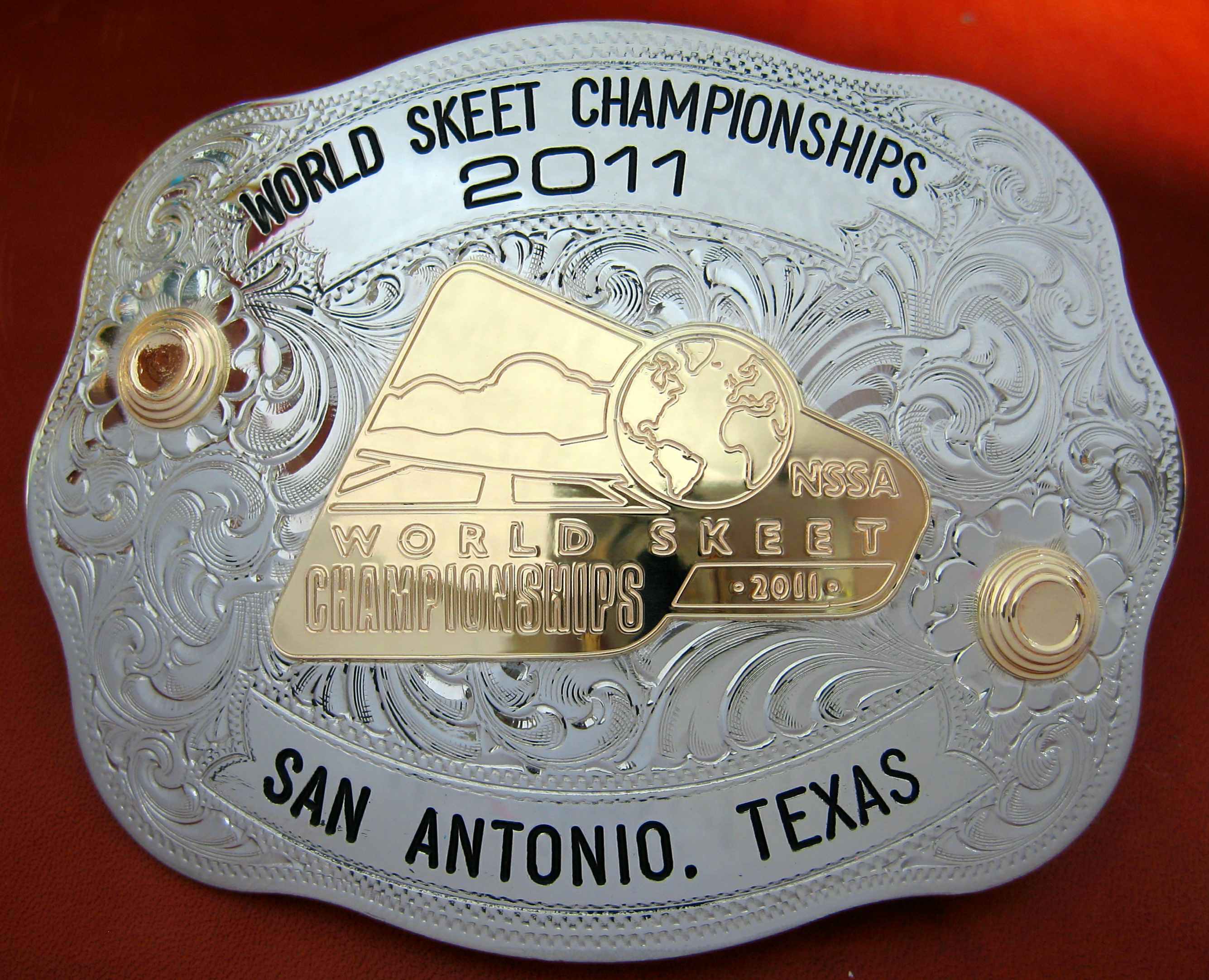 World Skeet Belt Buckle NSSANSCA